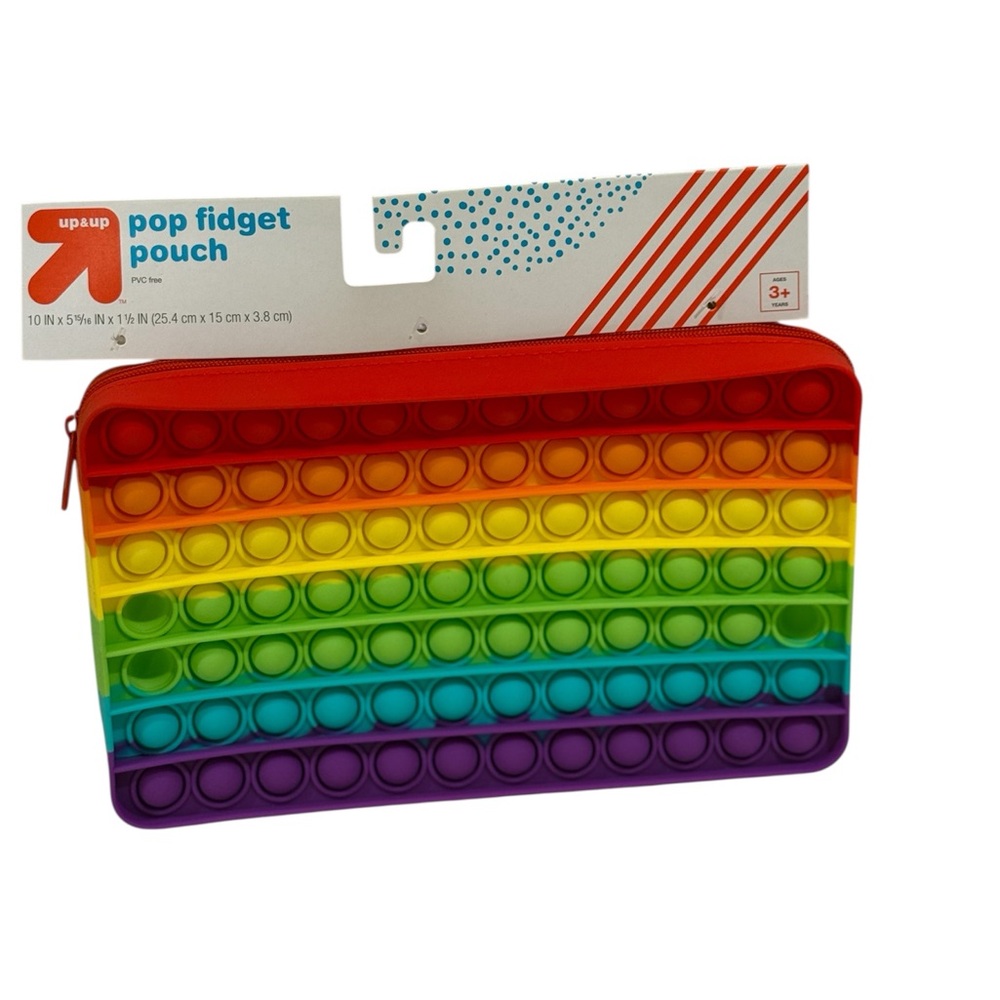 NEW Up & Up Rainbow Pop Fidget Zip Top Pouch ~ Large